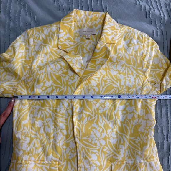 Skies Are Blue Blazer Women XS Yellow White Floral Lightweight Summer Jacket - Picture 6 of 7
